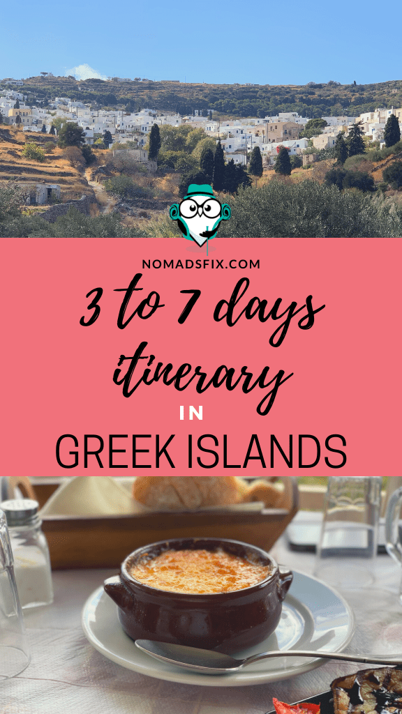 3 to 7 day itinerary in the Greek islands - Pinterest pin