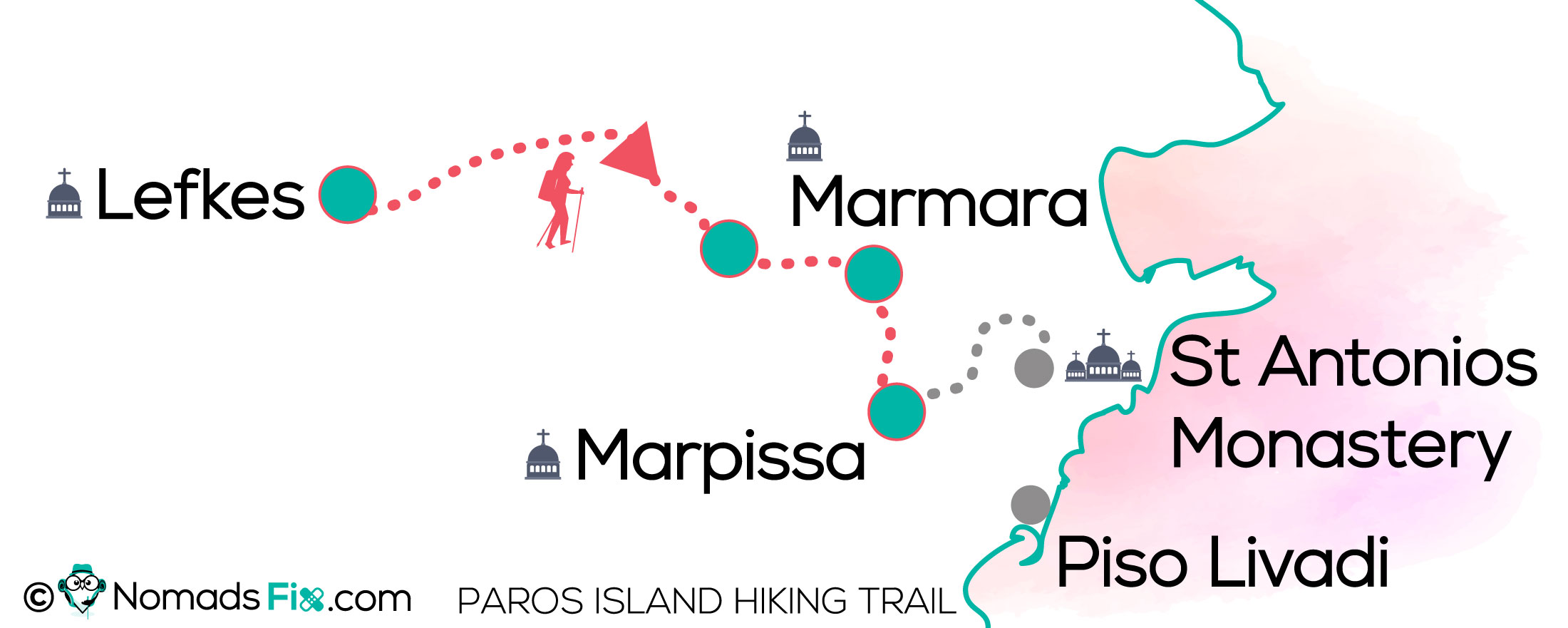 Paros hiking trail from Lefkes to St Antonios