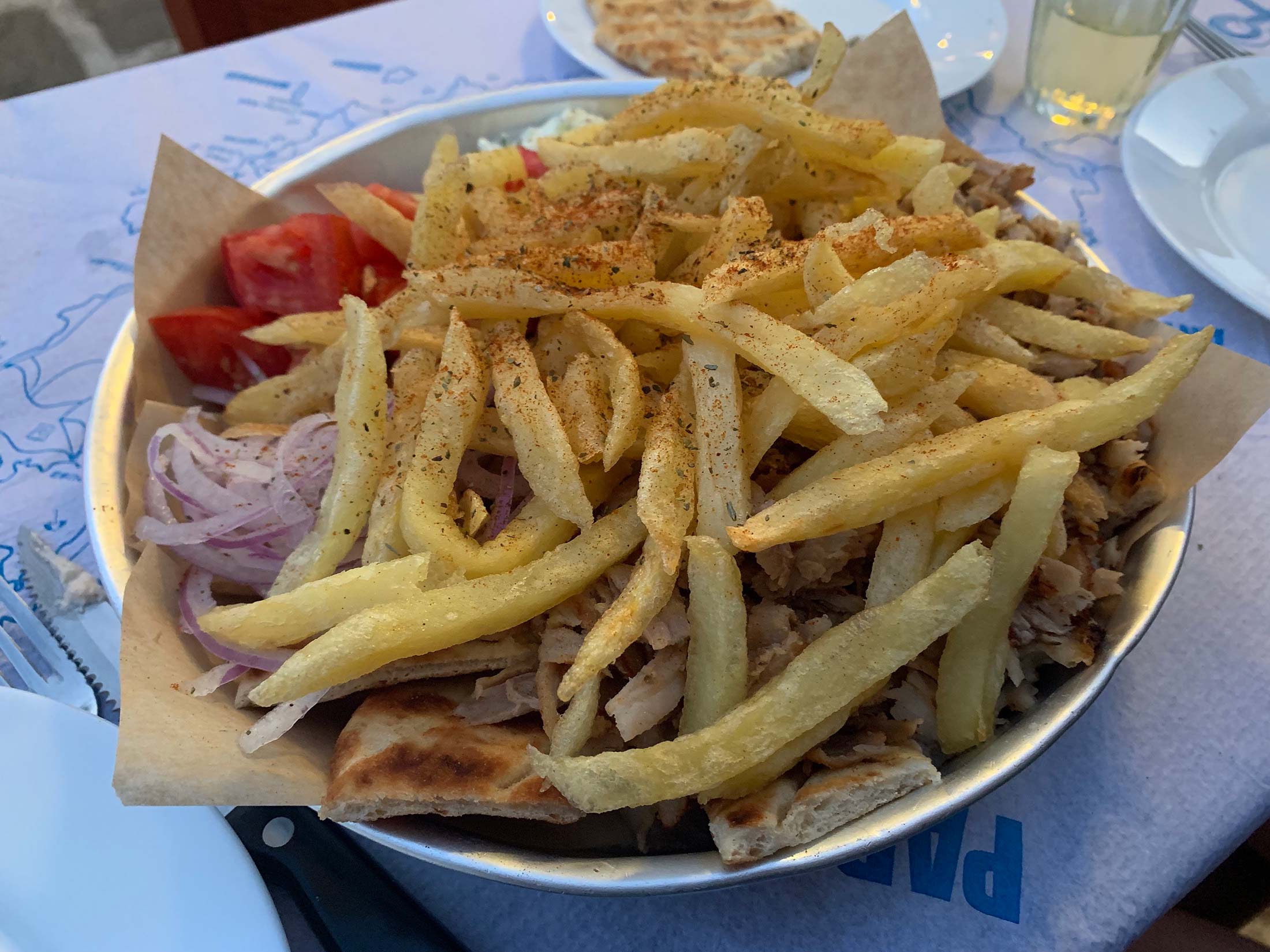 Gyros at Mylos restaurant in Marpissa