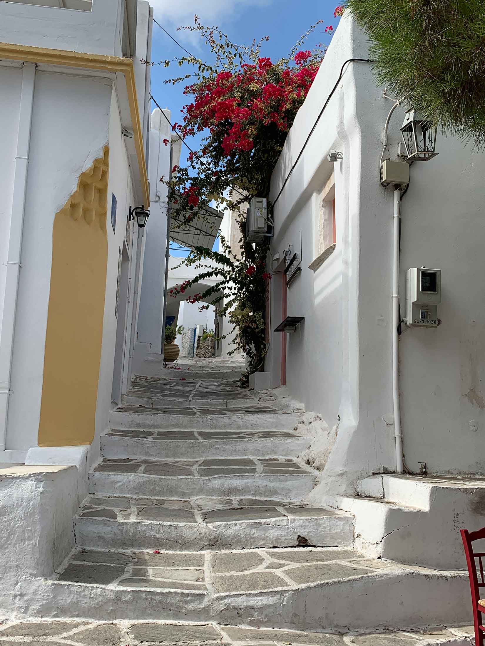 Narrow street of Lefkes villages, Paros island