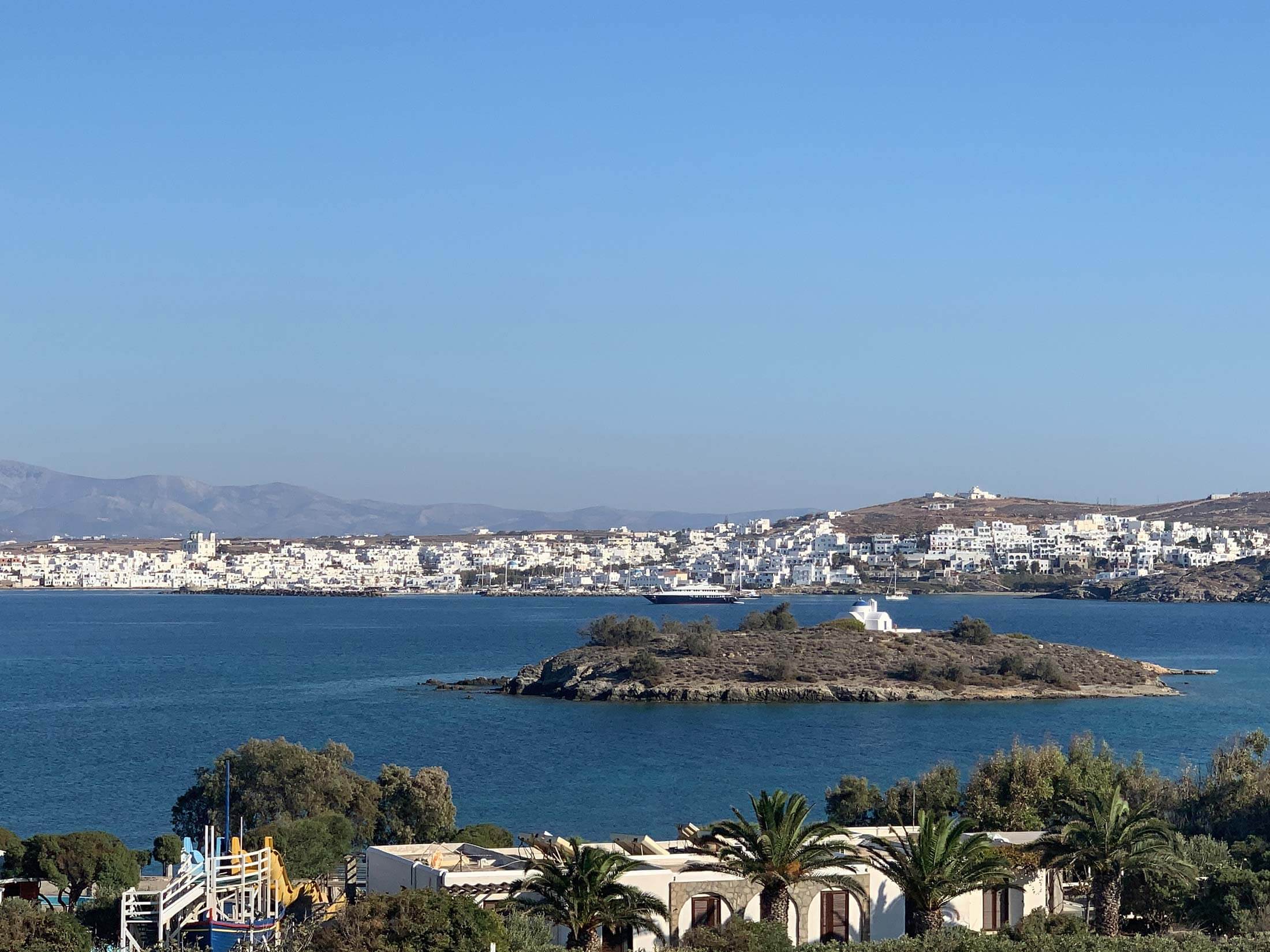 View over Naousa bay from Kolymbithres beach